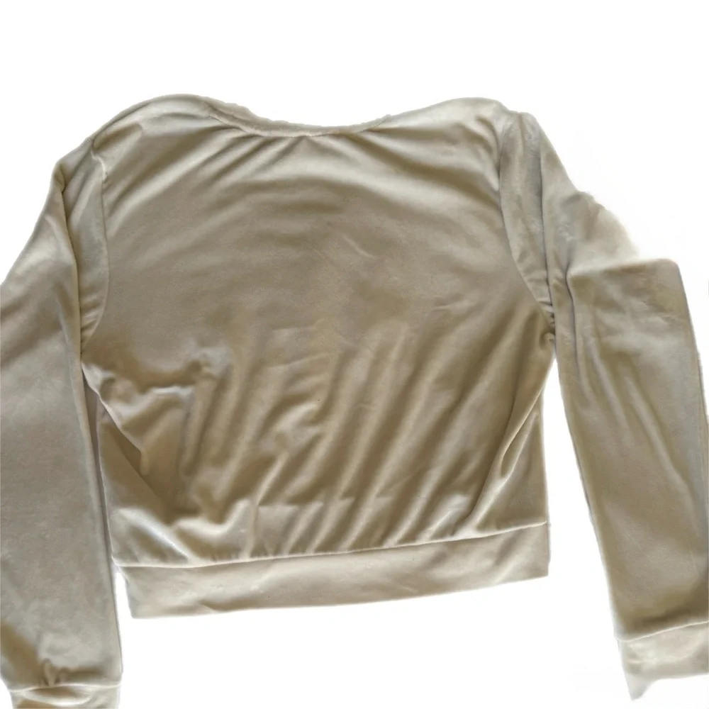 Juicy Couture Cream Rhinestone Y2K Logo Lounge Set Size M ✨ - Picture 5 of 13